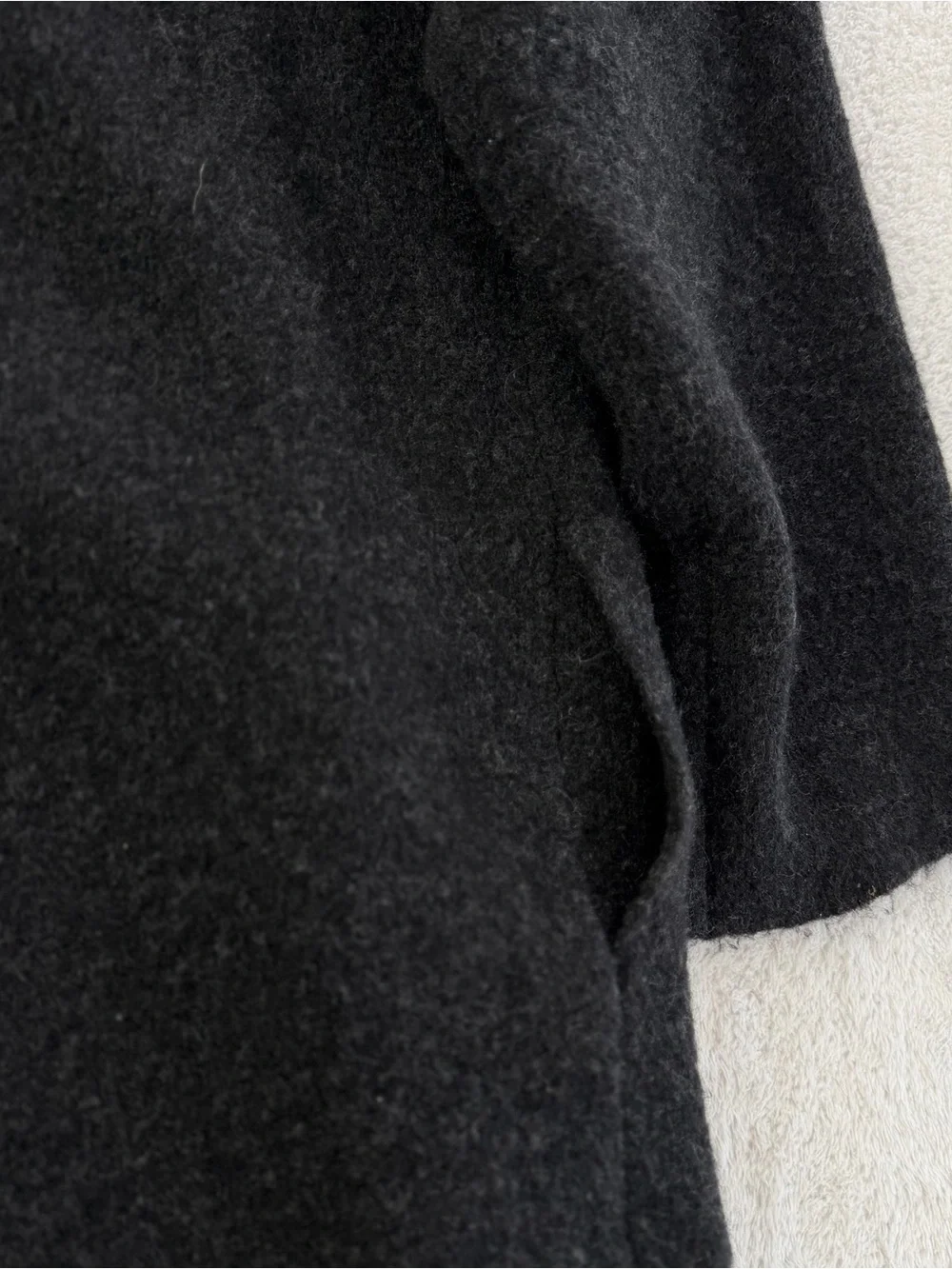 Vince Collar Cardigan Coat Merino Wool Alpaca Black S Relaxed Oversized Charcoal